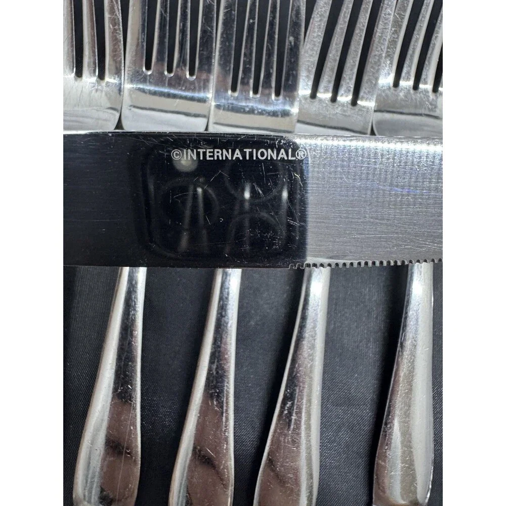 International Stainless Steel China Flatware Set Pineapple Fruit 33 Count